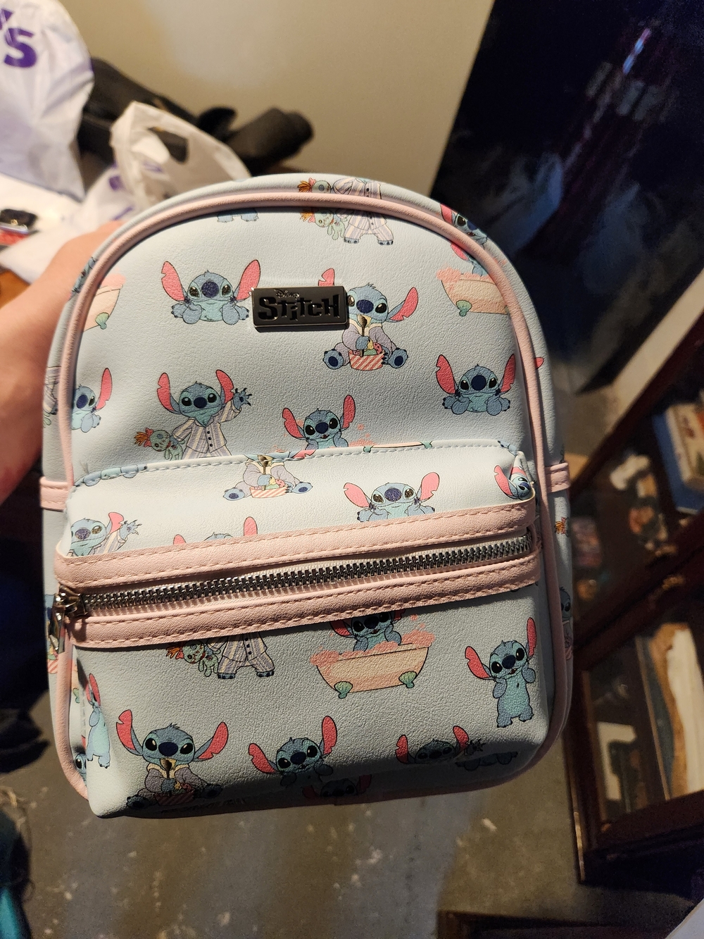 Disney Stitch Mini Backpack - Pastel Blue & Pink